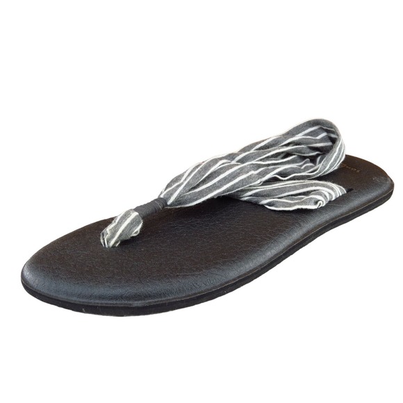 Sanuk Sz 10 M Gray Slide Fabric Women Sandals - Picture 1 of 8